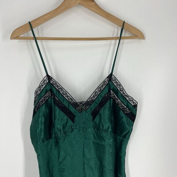 VTG Victorias Secret Gold Label Teddy Lingerie Size Medium Green Snap Crotch - Picture 2 of 10